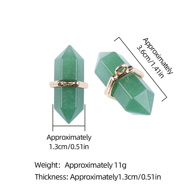 Pingente de pilar hexagonal de ponta dupla de olho de tigre de cristal natural 13 * 36mm bala DIY colar material pendente
