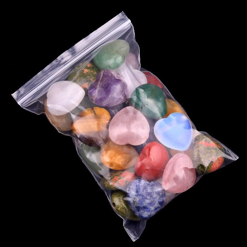 2172-Pedra de ágata de cristal natural 25mm buraco grande 3mm de perfuração horizontal pingente de amor ornamento em forma de coração