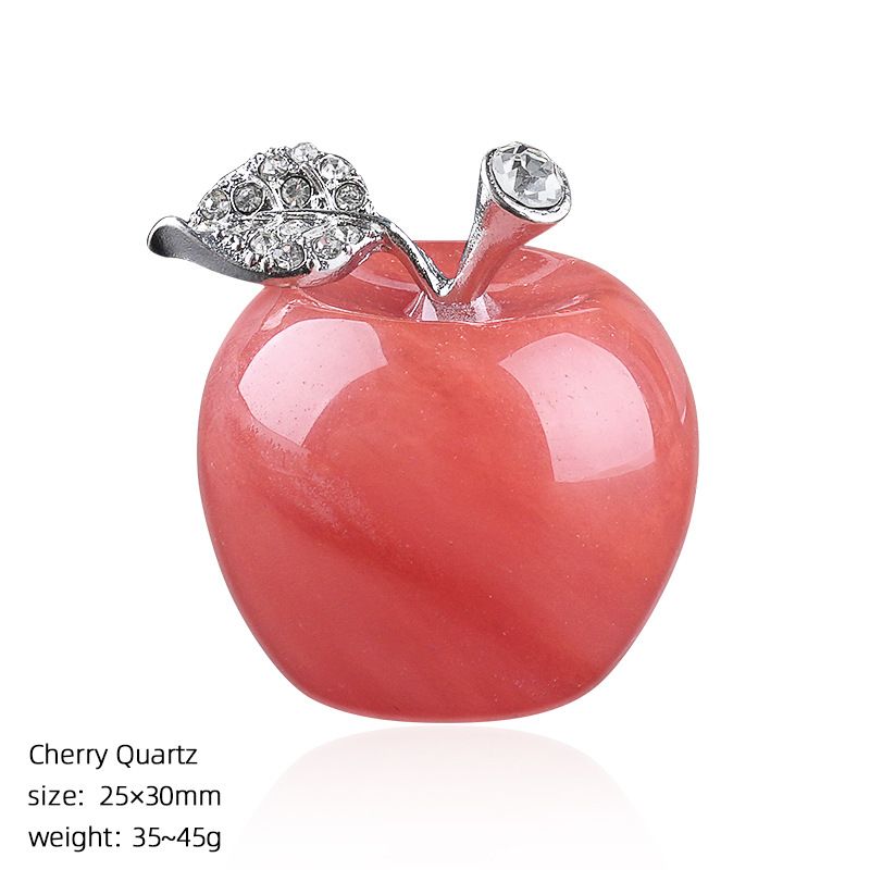 30Mm de cristal natural ornamento de maçã grande transfronteiriço Home Desktop Crafts Véspera de Natal Jade Apple