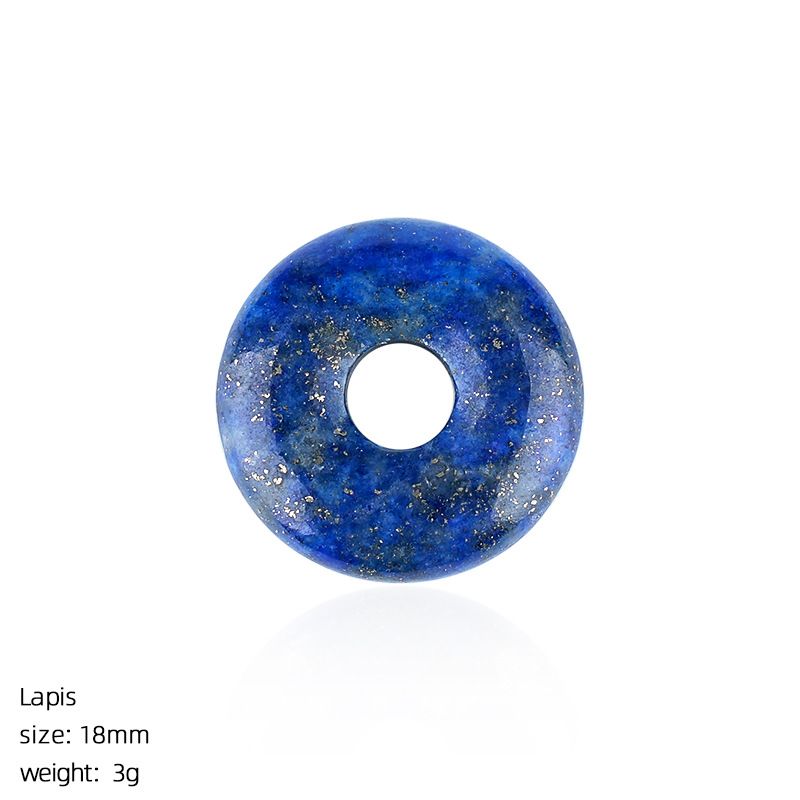 18Mm fivela de segurança de pedra natural pingente grande buraco redondo ágata nostálgico acessórios de jóias de cristal ametista fivela de segurança