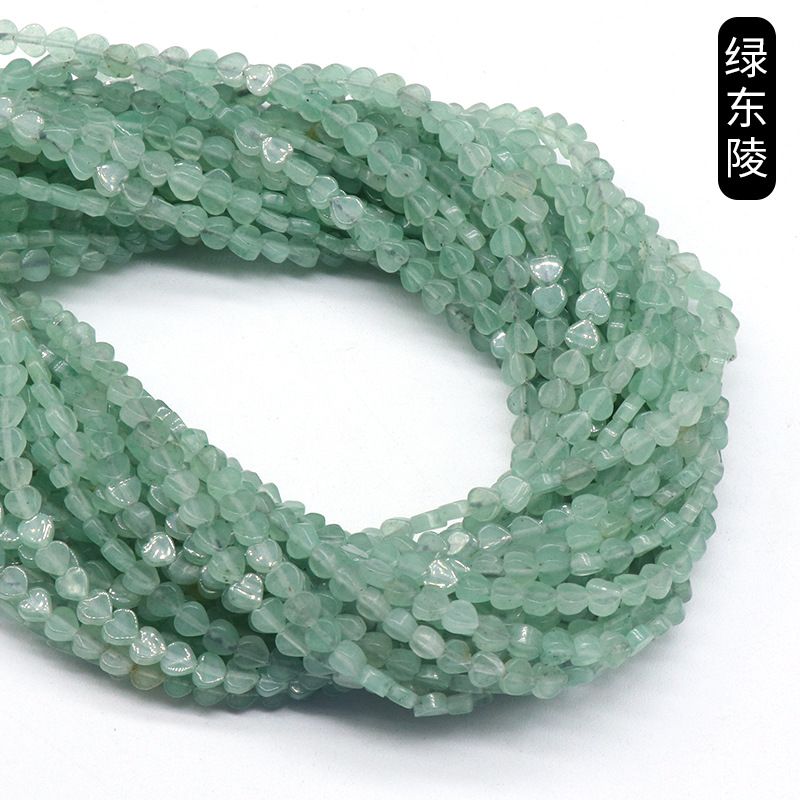 Ágata indiana pequeno coração de pêssego verde Dongling vermelho Dongling em forma de coração perfurado contas soltas trabalho em andamento Acessórios de material de nail art japonês