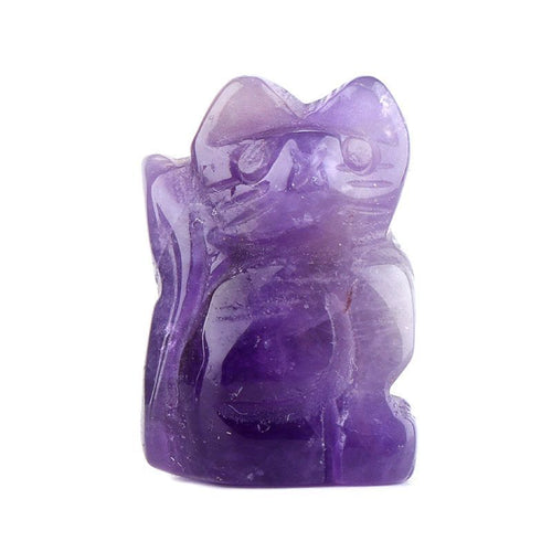 1 polegada ornamento de gatinho de pedra semipreciosa esculpido à mão ametista gato criativo enfeite de mesa