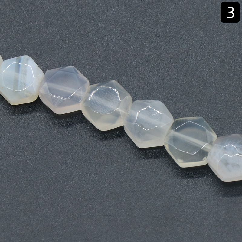 1425-8Mm corte hexágono, pedra de ágata de cristal hexagrama contas soltas DIY pulseira colar material de jóias