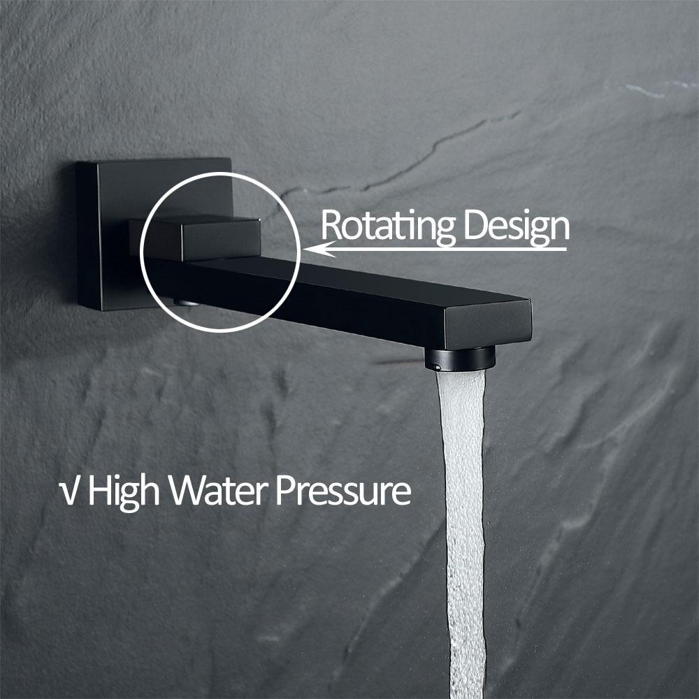 1-Spray Patterns with 2.5 GPM 10 in. 3-Way Wall Mount Rain Dual Shower Heads with Tub Shower Faucet in Matte Black