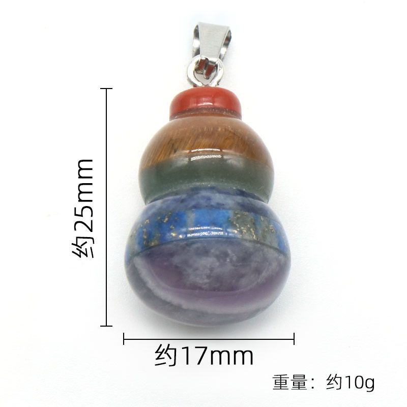 1268-Pedra colorida cristal natural pedra semipreciosa pingente de cabaça pequena, colar de pedra colorida emendada