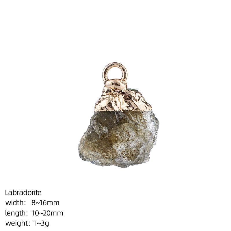 Pingente de pedra bruta de cristal natural transfronteiriço DIY colar brincos pulseira de prata dourada pedra áspera acessórios de ágata irregular