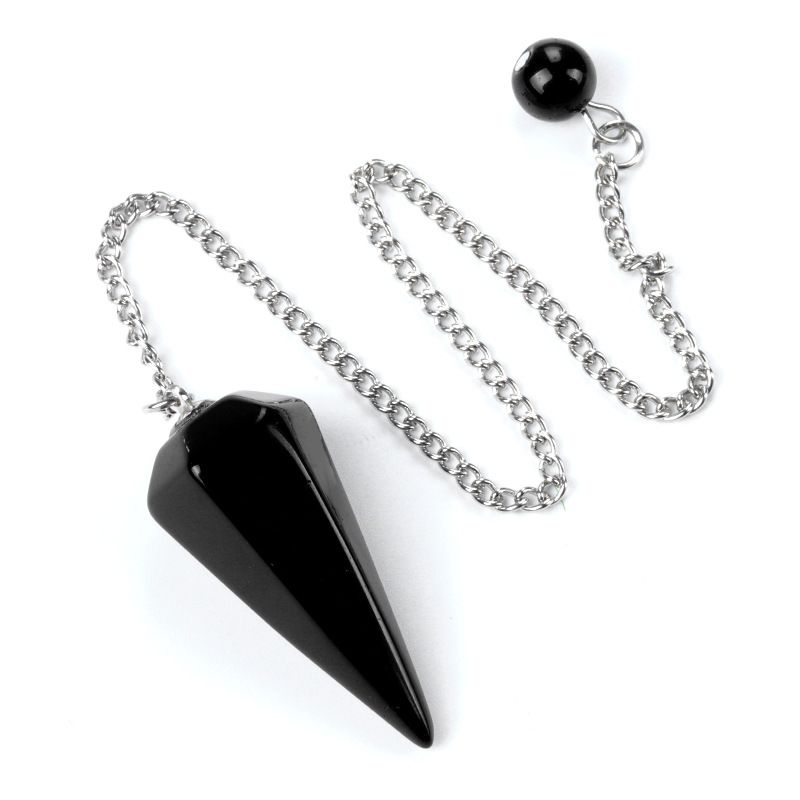Pêndulo 1749-38Mm, pêndulo de pedra de cristal natural polida pingente de coluna hexagonal DIY