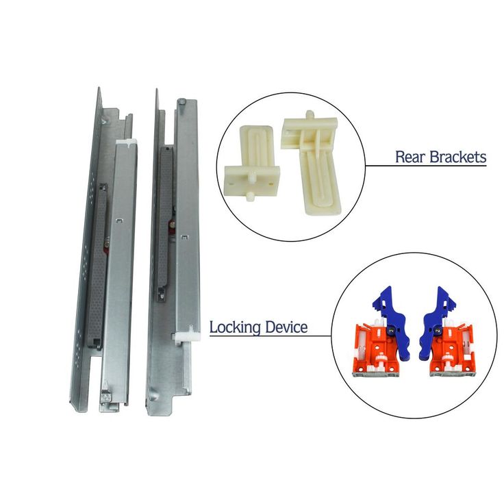 15 in. Soft Close Full Extension Under Mount Cabinet Drawer Slide 100 lbs. (1-Pair)