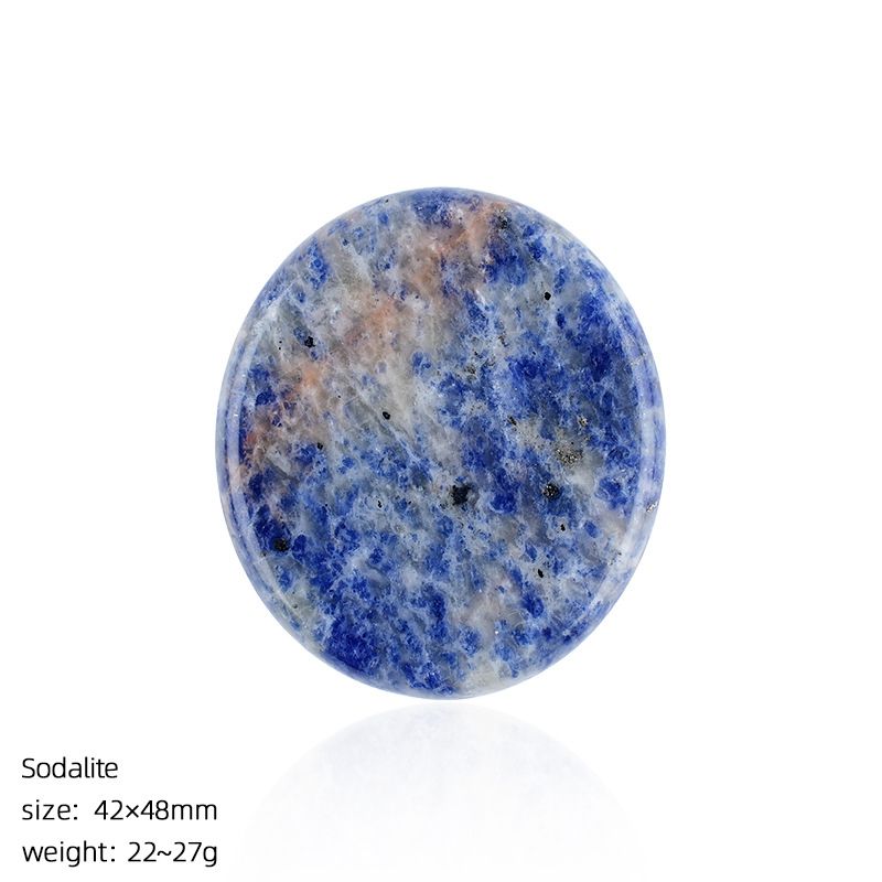42 * 48Mm disco oval de pedra natural criativo artesanal DIY suporte de telefone celular geladeira adesivo letras runa acessórios