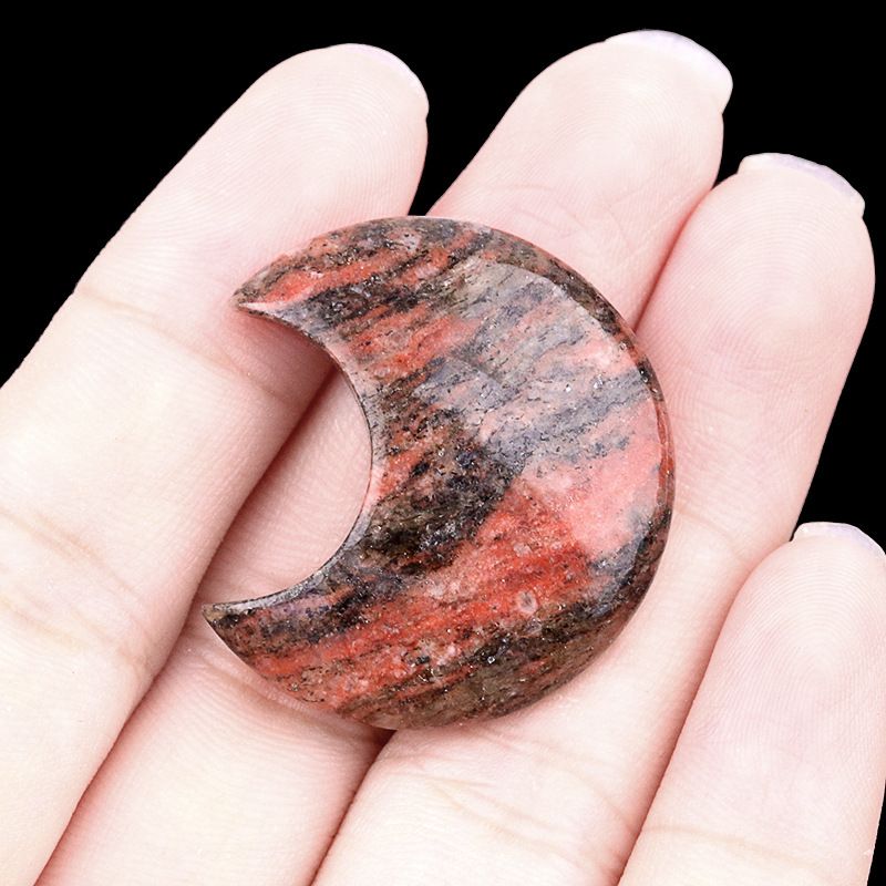 1602-30Mm lua, forma crescente de pedra de ágata de cristal natural DIY lua não porosa acessórios material