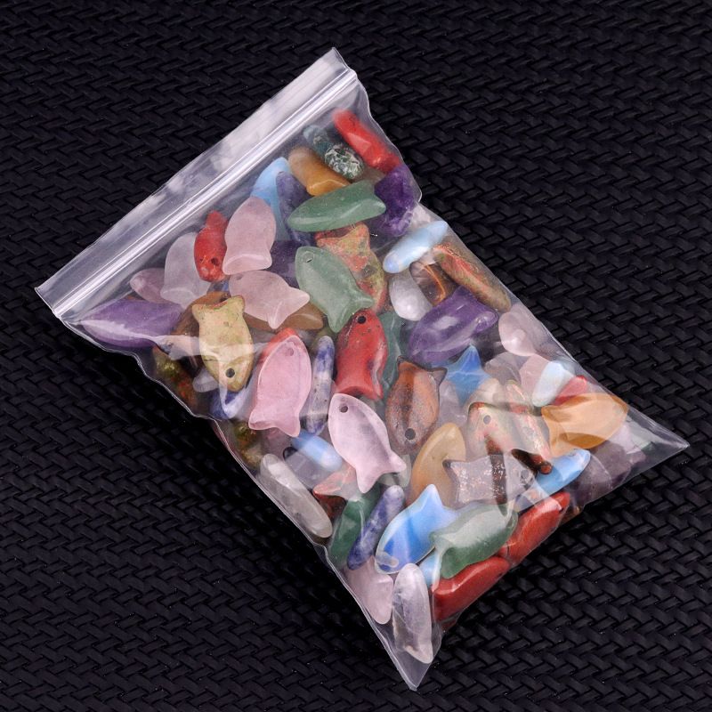 2181-Natural roxo rosa e branco cristal ágata olho de tigre Dongling jade 22mm pingente de peixe pequeno material de jóias