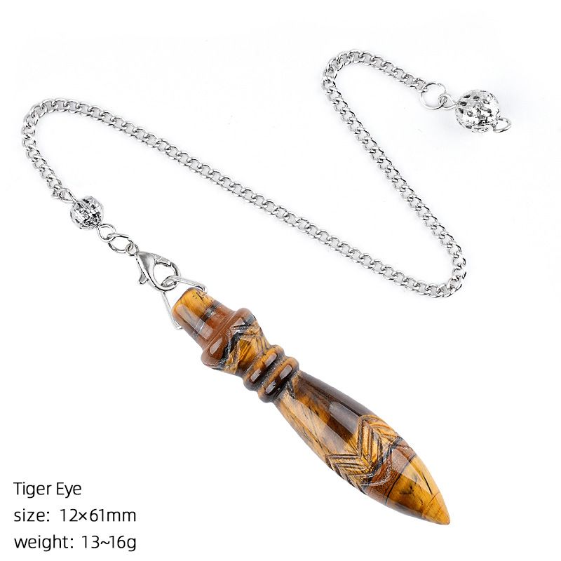 Pingente de pêndulo de cristal natural transfronteiriço Cetro vintage Meditação de ioga Frequência ajustável Thoth Thoth Pêndulo de jade