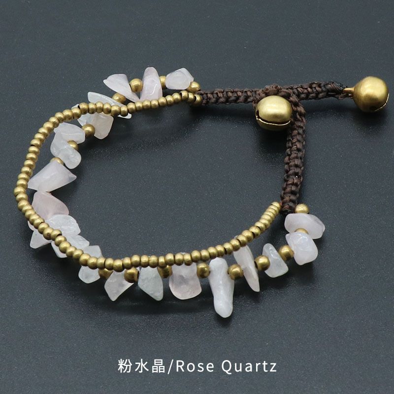 1151-Pulseira de cascalho de cor de ágata de cristal natural, pulseira de tecido colorida pulseira de cascalho irregular.