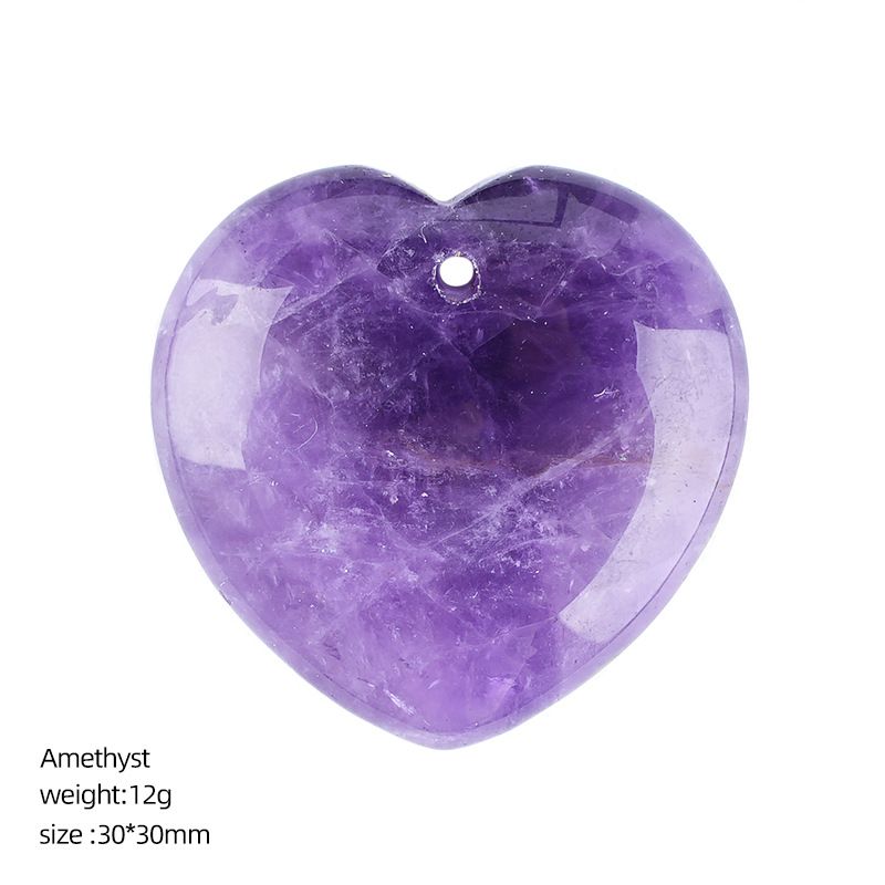 Pingente de amor de cristal natural perfurado de 30Mm, ágata gravada em forma de coração em pó de cristal de pêssego coração trançado colar acessórios