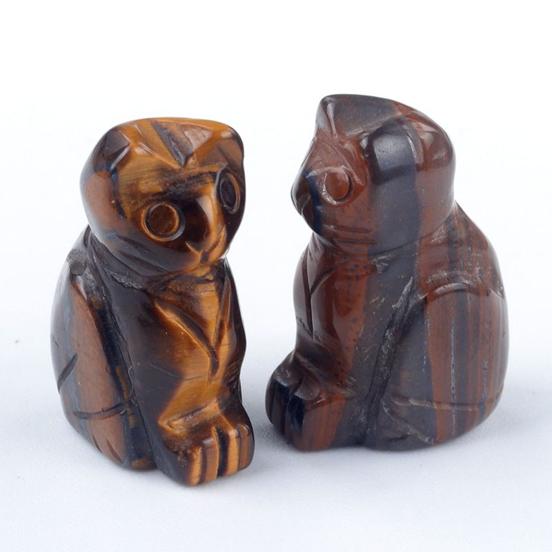 1659-1 polegada de gatinho esculpido em cristal natural de ágata semipreciosa escultura de animais em pé com mini decoração