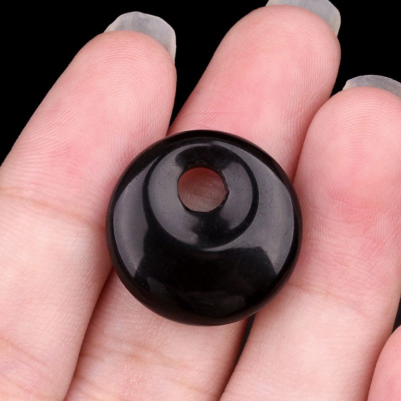 2303-20mm Pedra de Cristal Natural com Furo de Paz Pingente Fivela Princesa Acessório Nostálgico DIY