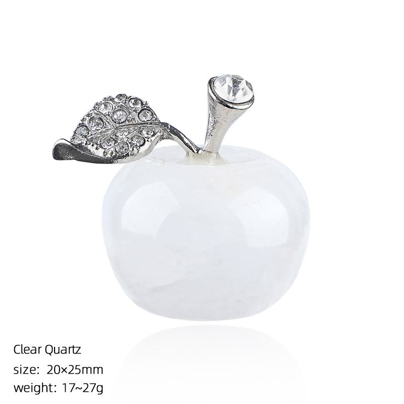 25Mm maçã de cristal natural transfronteiriça Véspera de Natal Presente de Natal enfeite de decoração de casa jade ágata maçã