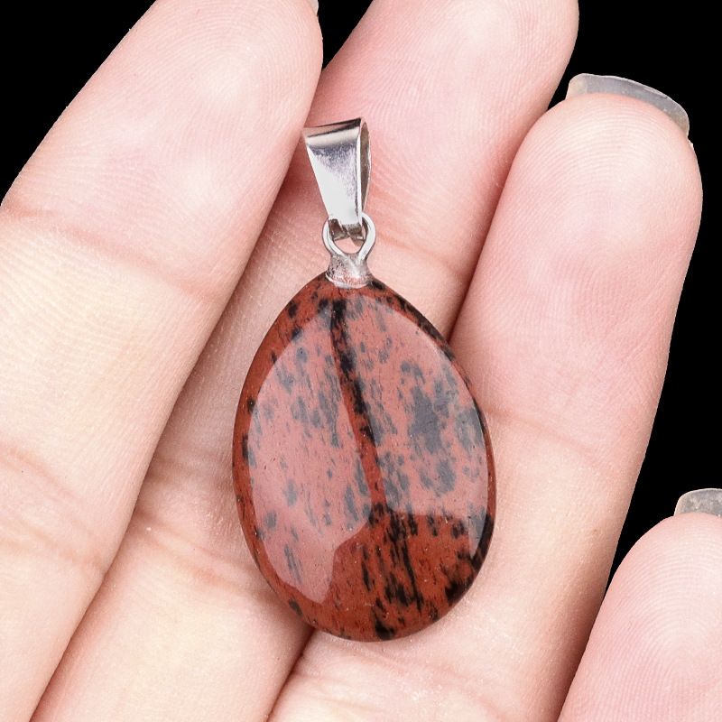 1743-16X24mm pedra de cristal natural ágata pingente de gota de água plana, pingente de pedra DIY acessórios de jóias