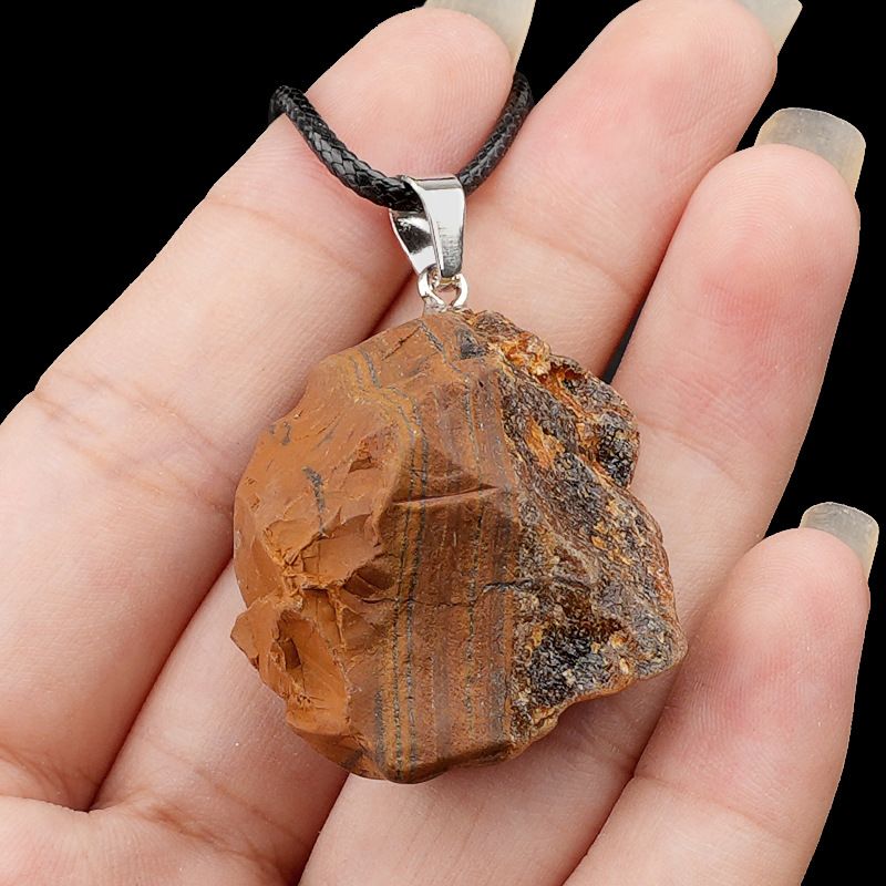 499-Pingente de pedra áspera de cristal natural ametista rosa amarelo branco colar de pedra áspera pingente de joias