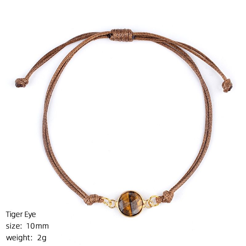 Pulseira de cristal natural retro boêmio tecido à mão ajustável corte de pedra bruta transfronteiriça fornecimento especial