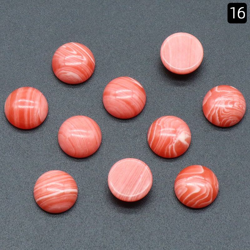 1248-10Mm anel redondo superfície de cristal natural única superfície curva redonda geométrica DIY jóias incrustadas com acessórios de pedra solta