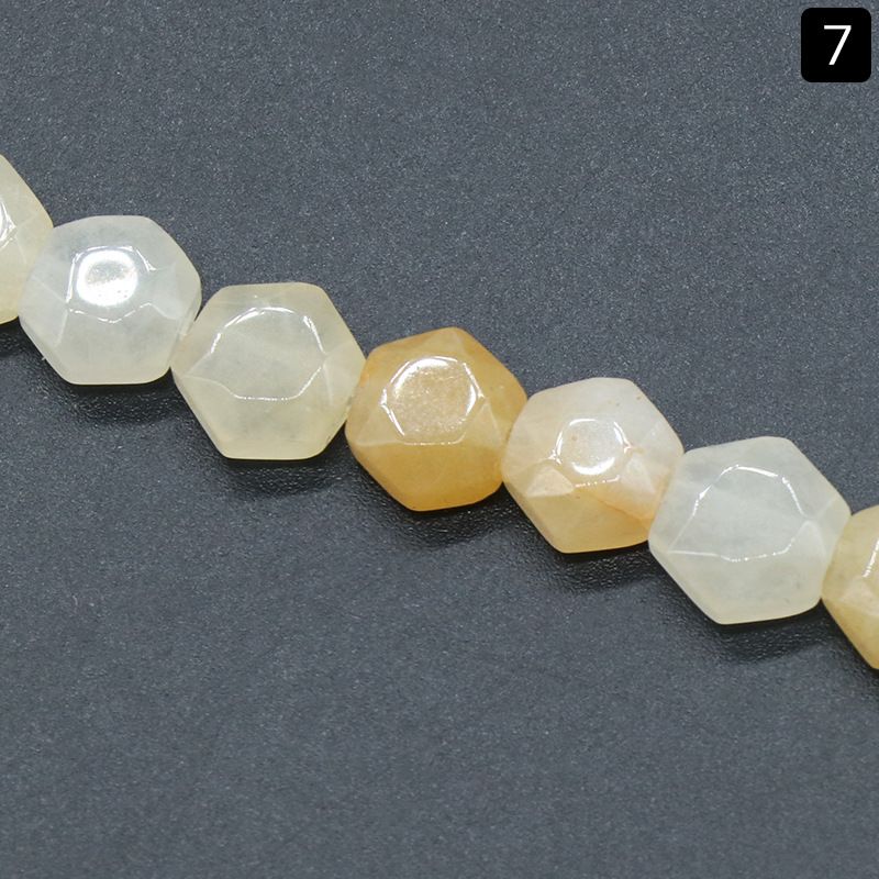1425-8Mm corte hexágono, pedra de ágata de cristal hexagrama contas soltas DIY pulseira colar material de jóias