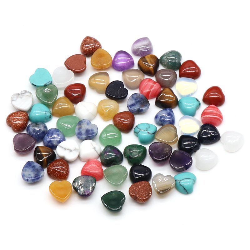 Superfície de anel de amor de 1218-10Mm, forma de coração curvo único de cristal natural, coração de pêssego plano jóias DIY incrustadas com pedra solta