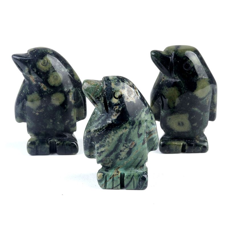 1607 a 1in de pedra de ágata de cristal de pinguim mini escultura animal pequeno pedra semi-preciosa artesanato ornamento de pinguim