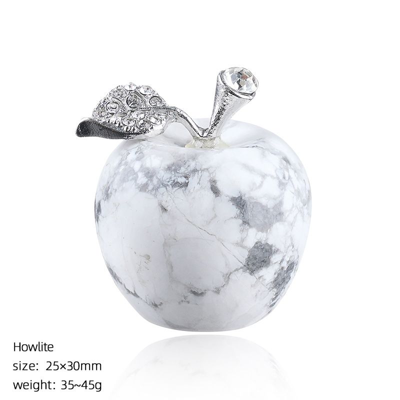 Transfronteiriço 30mm ornamento de maçã de pedra natural Presente de Natal Véspera de Natal decoração de mesa cristal ágata maçã grande