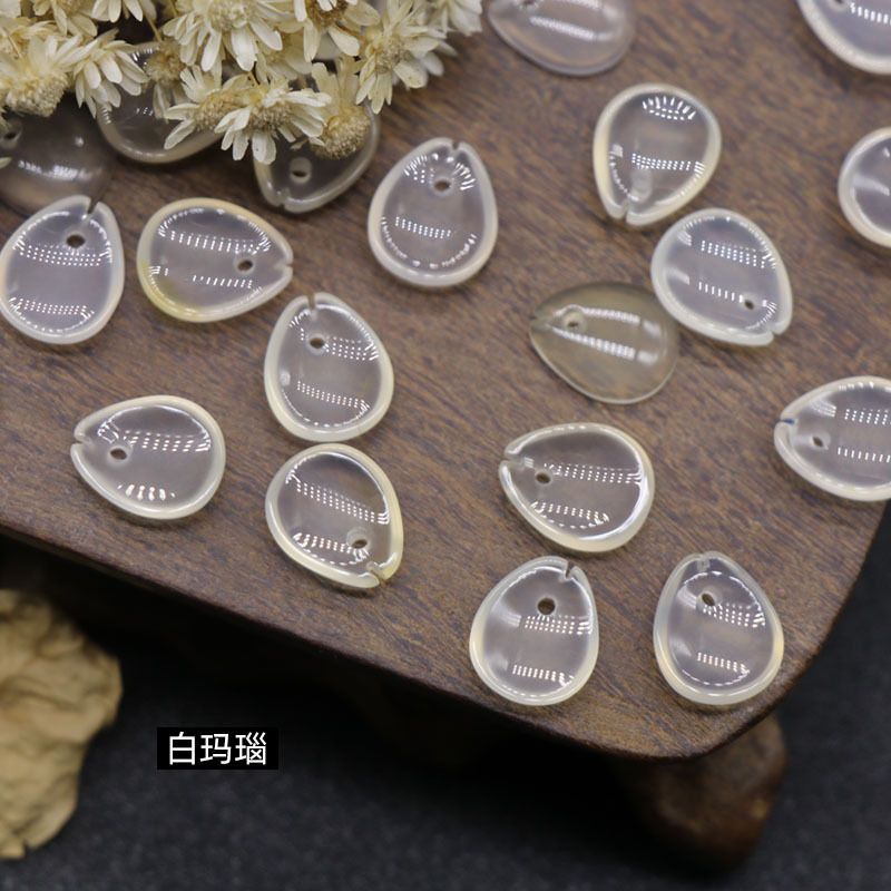 Cristal rosa Dongling jade buraco horizontal pétala gota de água folha DIY gancho de cabelo material de caminhada jóias artesanais acessórios material
