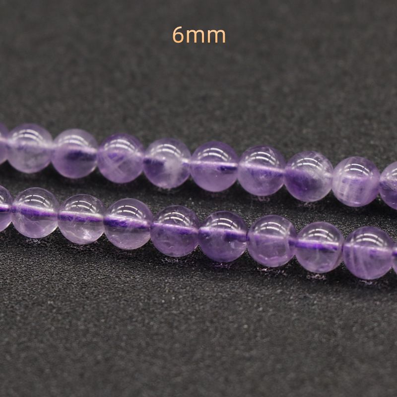 204-Ametista ametista contas redondas contas soltas DIY contas de cristal acessórios de jóias materiais trabalho em andamento