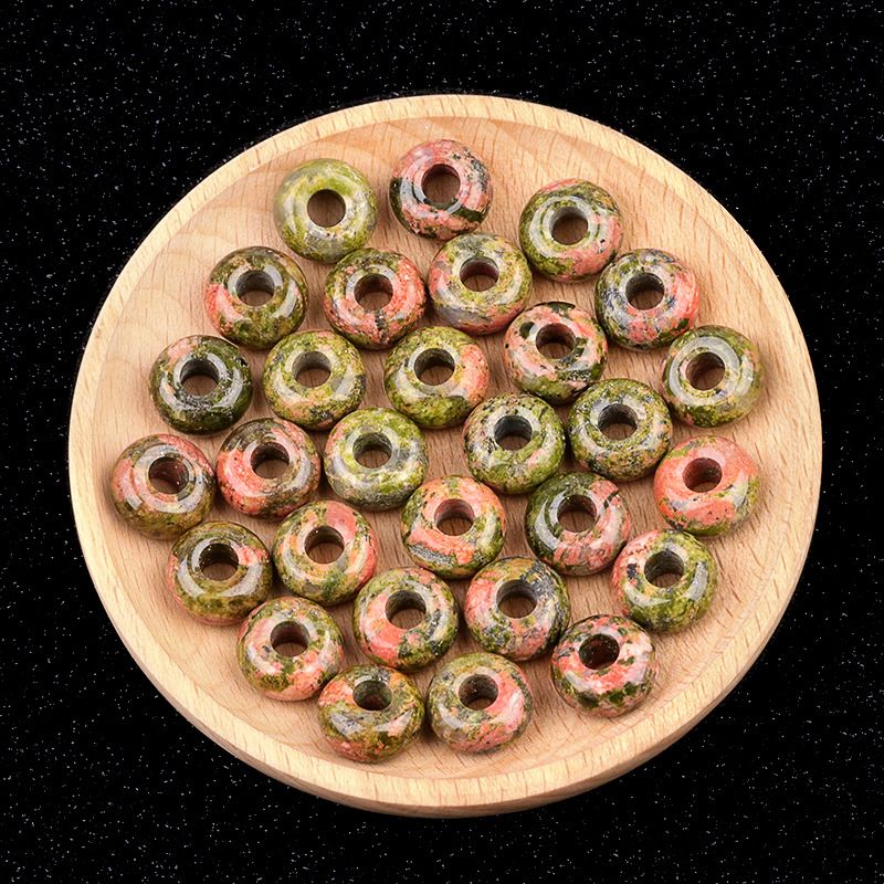 325-Grânulos de orifícios grandes 8 * 14mm de cristal de ábaco de ágata material de acessórios tecidos à mão DIY