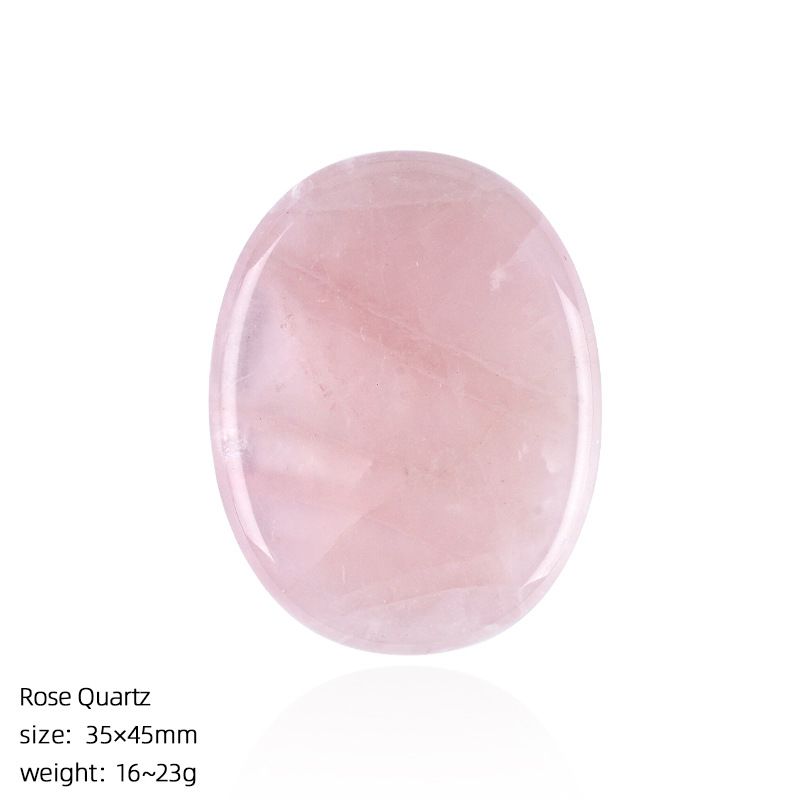 1537  35 * 45Mm de cristal natural de pedra de palma duplo plano polegar pedra de poder gravura criativa material de pedra rúnica
