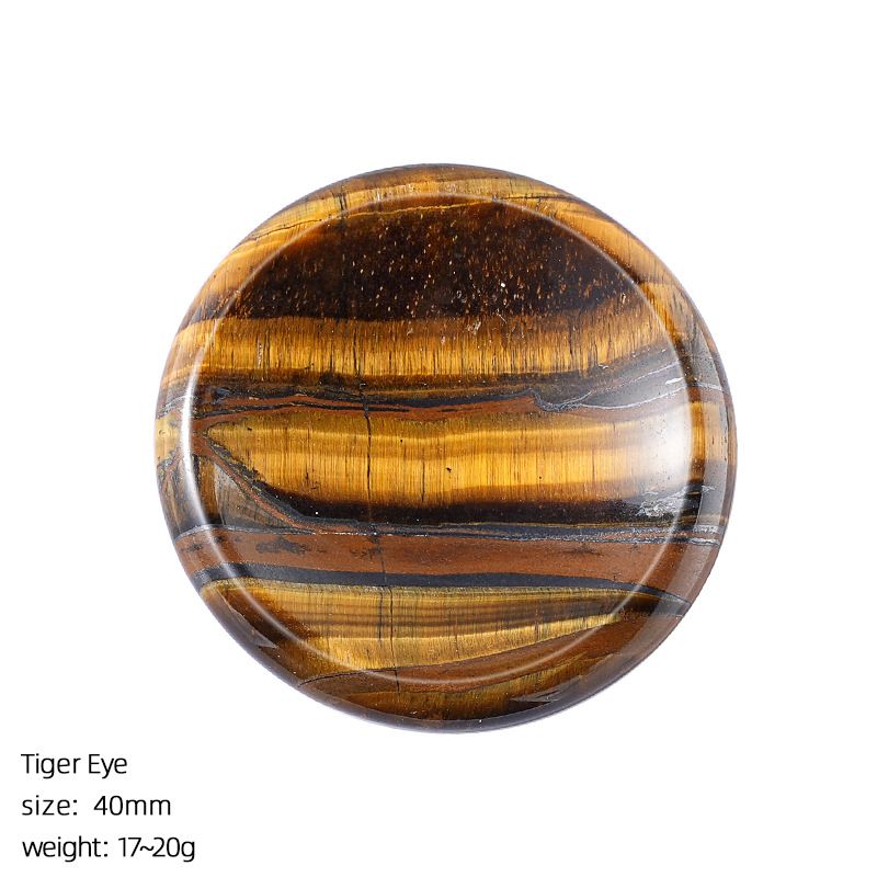 Pedra do polegar de cristal natural 40mm massagem de descompressão jogar pedra com ranhura de cristal ágata pedra de preocupação redonda