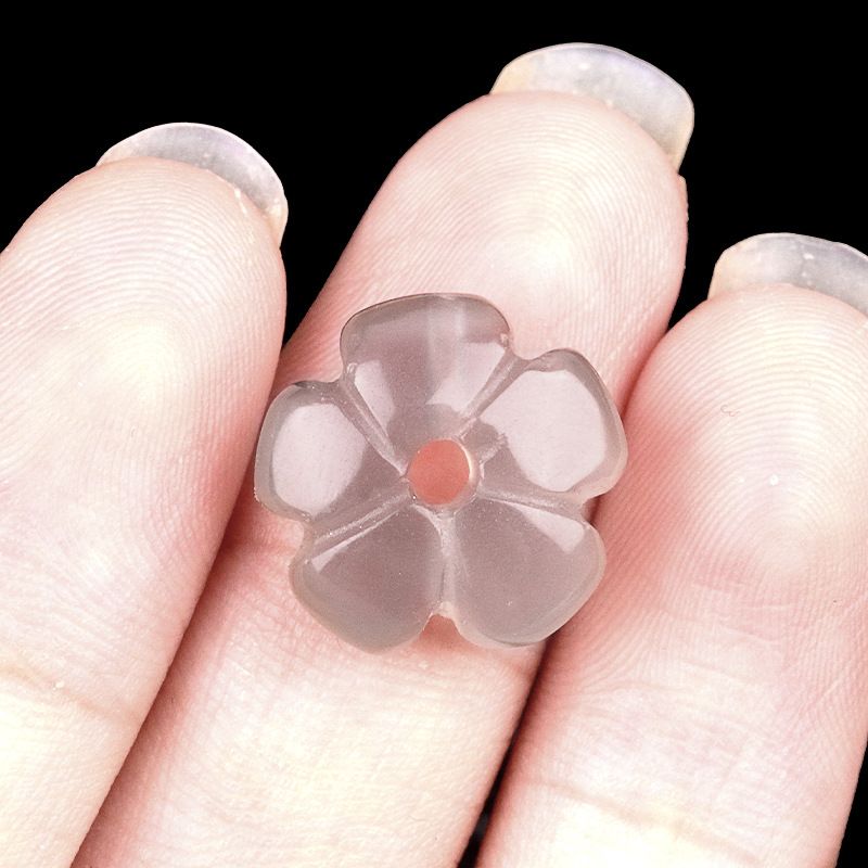 2057-Ágata de ametista natural 14mm flor de ameixa contas soltas DIY pulseira de flor frisada colar acessórios
