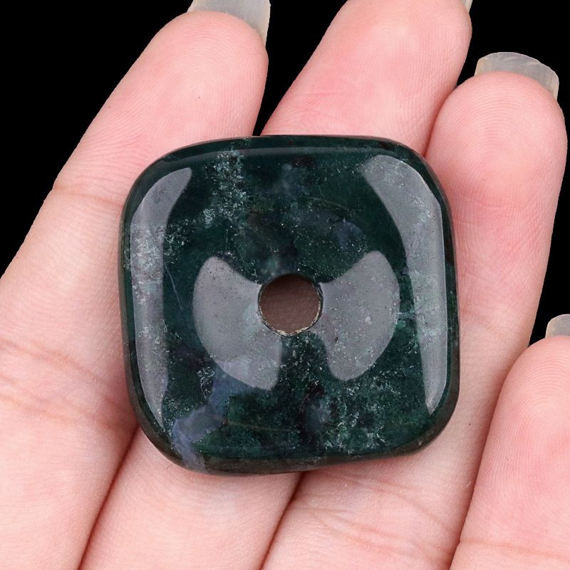 2185-30Mm de cristal de ágata fivela de segurança quadrada de pedra semipreciosa orifício grande acessórios de jóias DIY