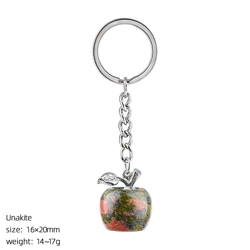 Ágata pedra semipreciosa maçã chaveiro véspera de Natal presente decorativo pedra natural pingente pequeno maçã