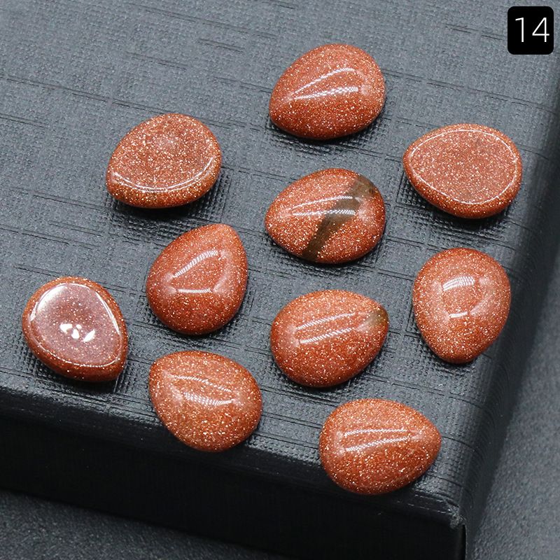 1475-8X10mm superfície do anel de gota de água cristal natural superfície única curva geométrica DIY jóias incrustadas com acessórios de pedra solta