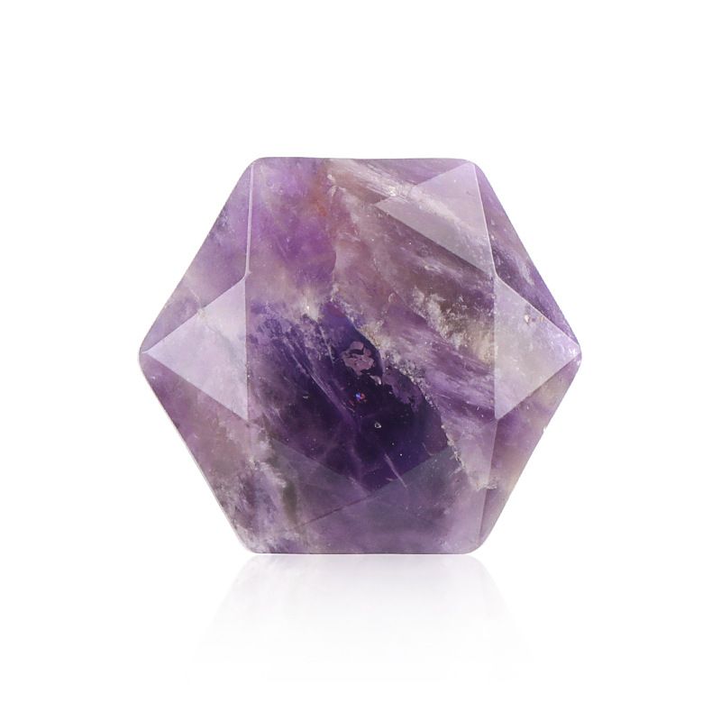 Vendas diretas de fábrica hexagrama de pedra de cristal natural acessórios de jóias ágata dupla face não porosa David estrela alça de pedra nua