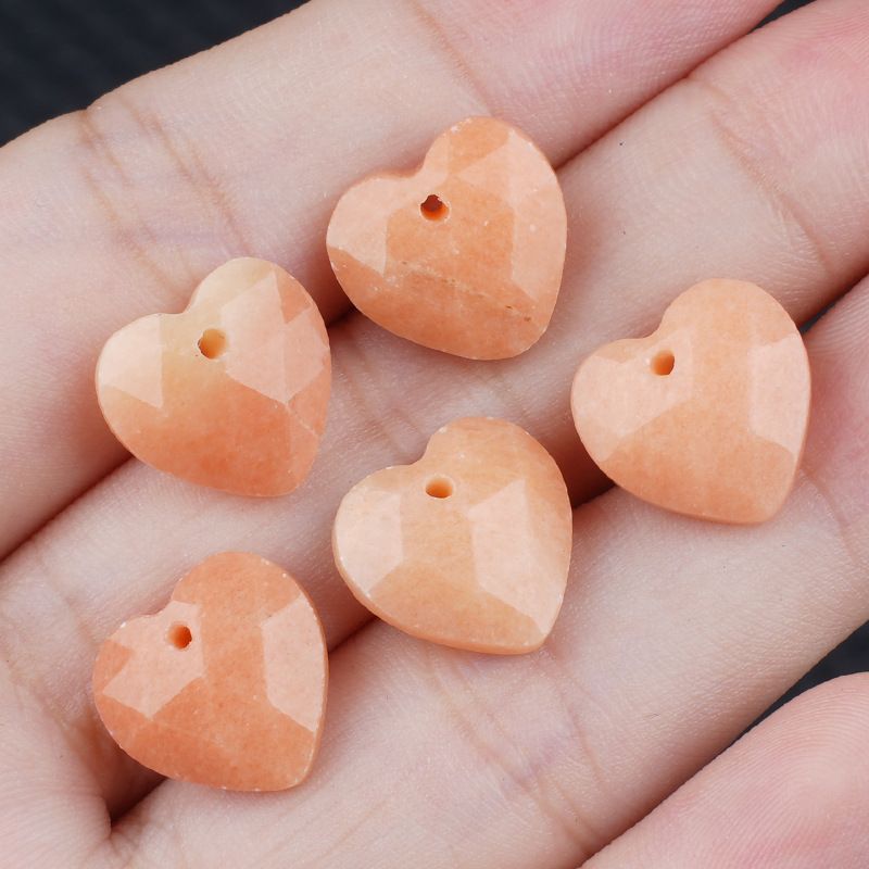 13Mm cristal ágata jade corte amor pingente DIY colar pulseira brincos jóias acessórios material