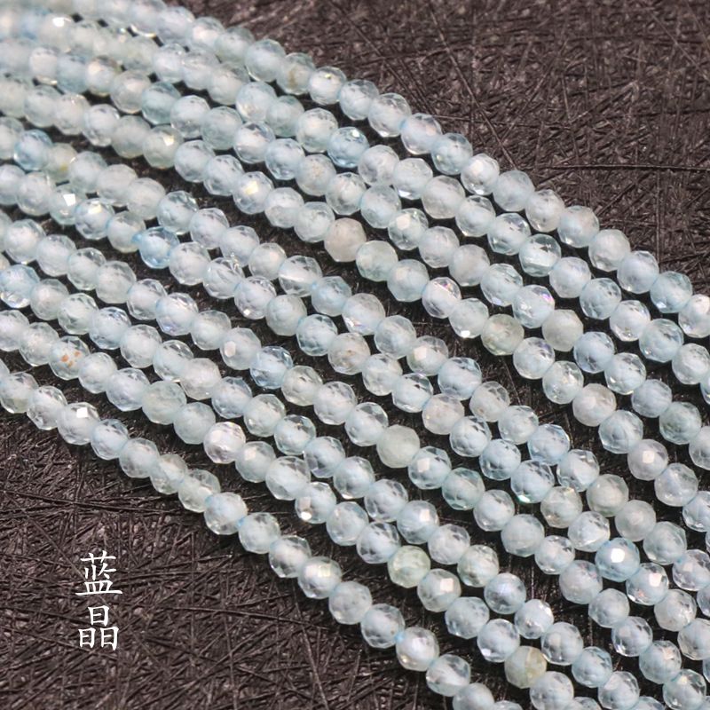 260-Agate cristal de pedra preciosa 2mm corte contas redondas turmalina romã água-marinha contas soltas DIY chapelaria gancho de cabelo borla