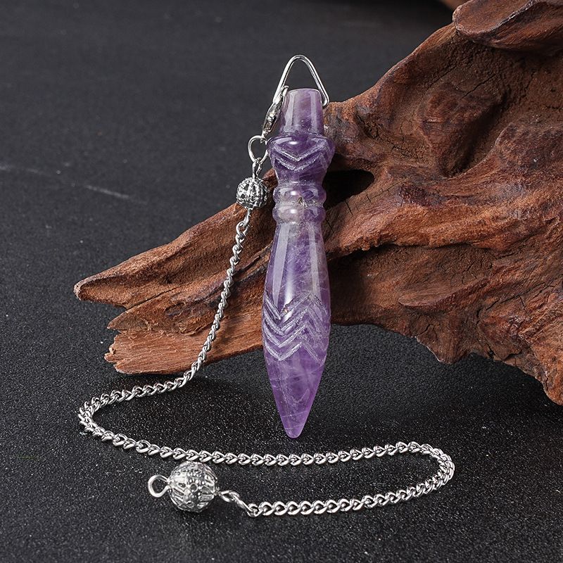 Pingente de pêndulo de cristal natural transfronteiriço Cetro vintage Meditação de ioga Frequência ajustável Thoth Thoth Pêndulo de jade