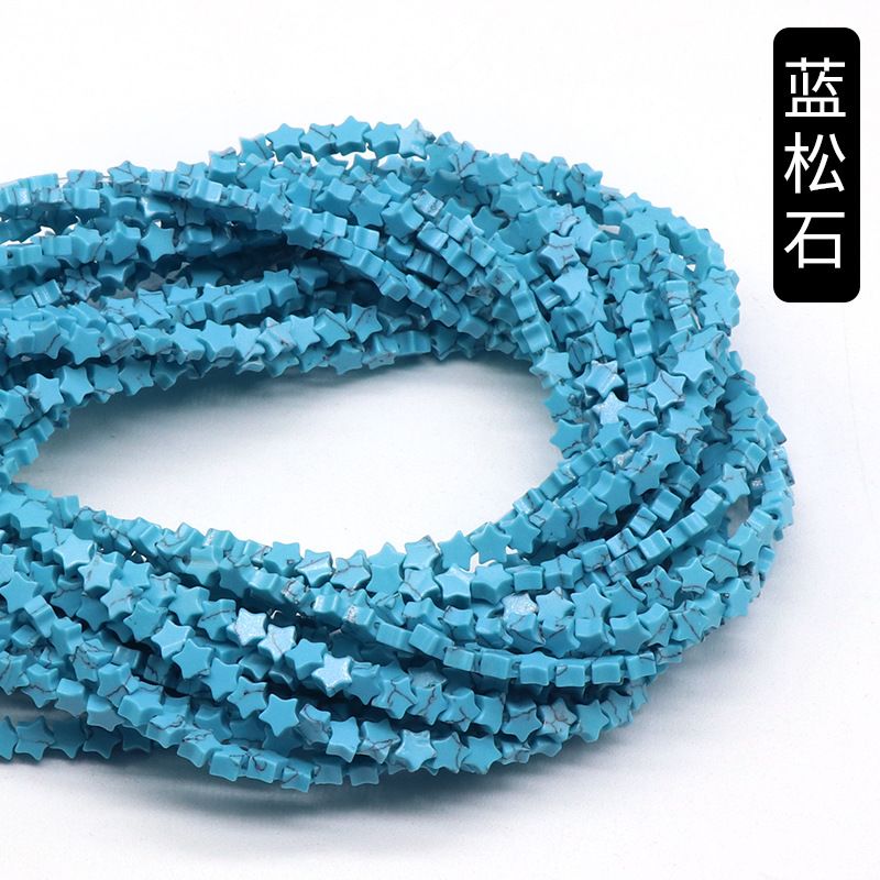 Contas de estrela de cinco pontas de jade de ágata de cristal, contas soltas de estrela DIY pulseira colar brincos acessórios materiais