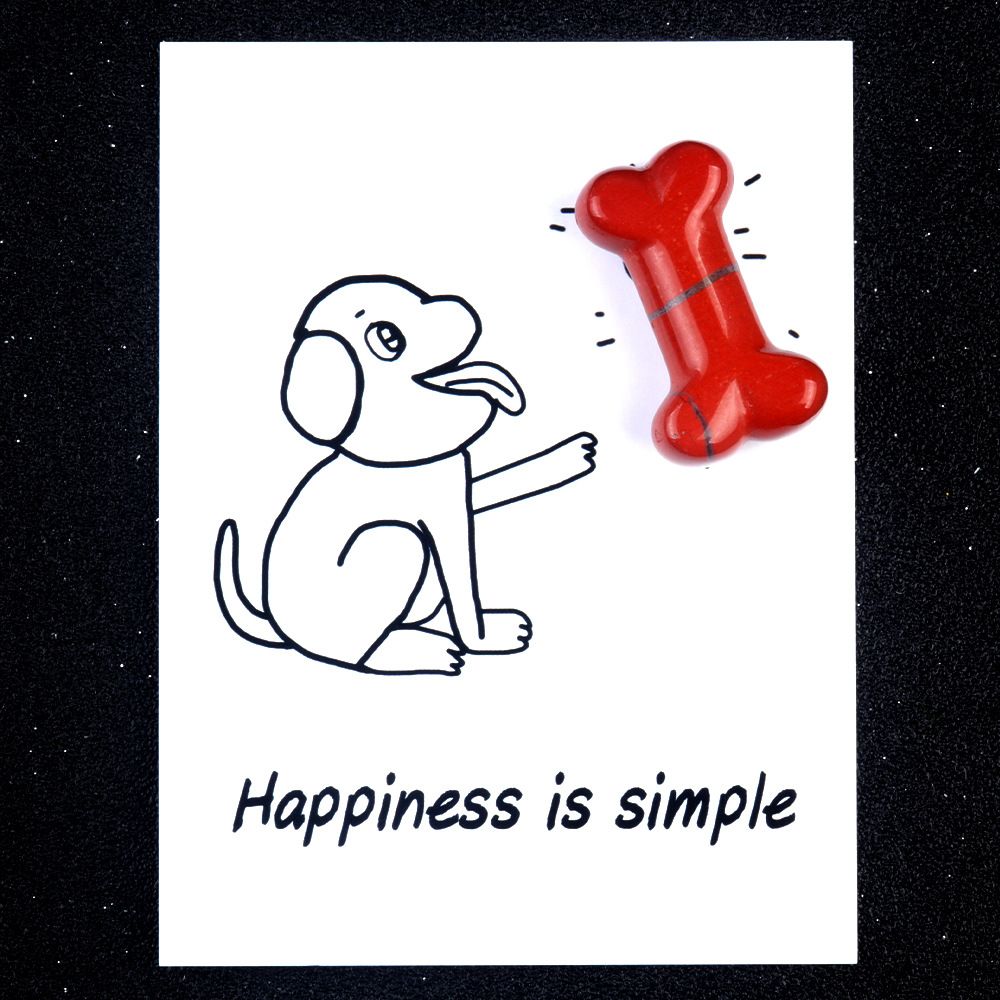 1803-Card Series Natural Crystal Agate 35mm Dog Bone Creative Fun Card Descrição do Produto: