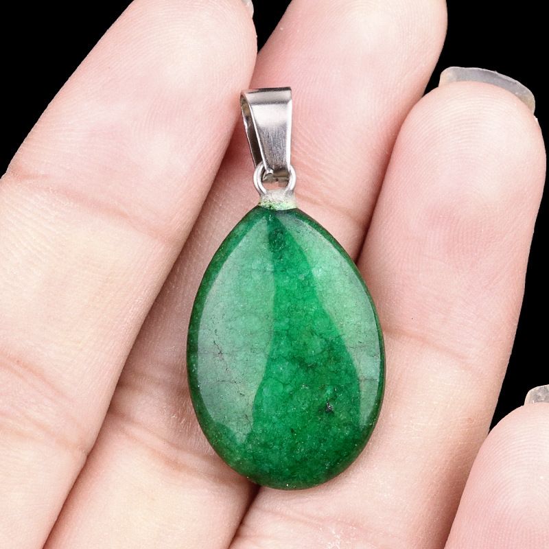 1743-16X24mm pedra de cristal natural ágata pingente de gota de água plana, pingente de pedra DIY acessórios de jóias