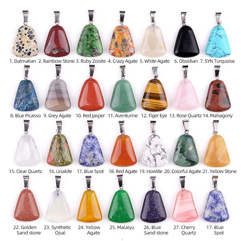 1457-20Mm Pingente Trapezoidal, Cristal Natural Pingente Geométrico Pingente de Pedra Semi-Preciosa Brincos Colar Acessórios