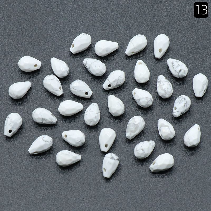 1320-Natural cristal gota de água buraco cruzado cortado contas soltas 10 brincos de pulseira de jóias artesanais DIY acessórios de grampo de cabelo
