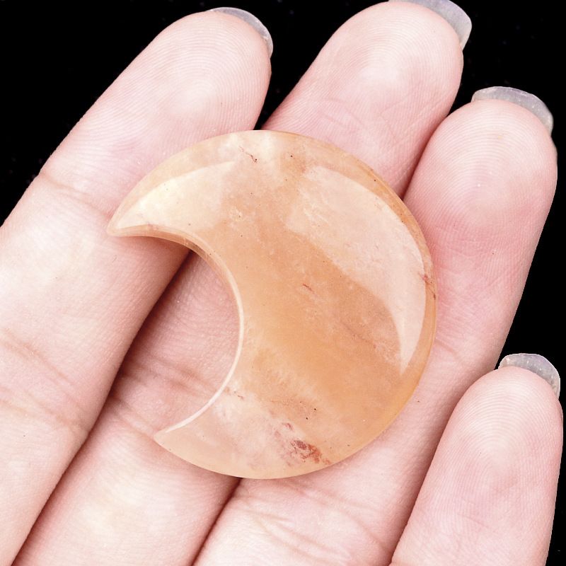 1602-30Mm lua, forma crescente de pedra de ágata de cristal natural DIY lua não porosa acessórios material