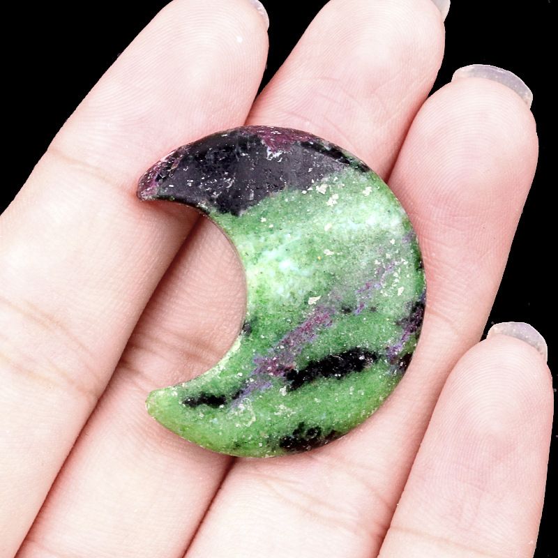 1602-30Mm lua, forma crescente de pedra de ágata de cristal natural DIY lua não porosa acessórios material
