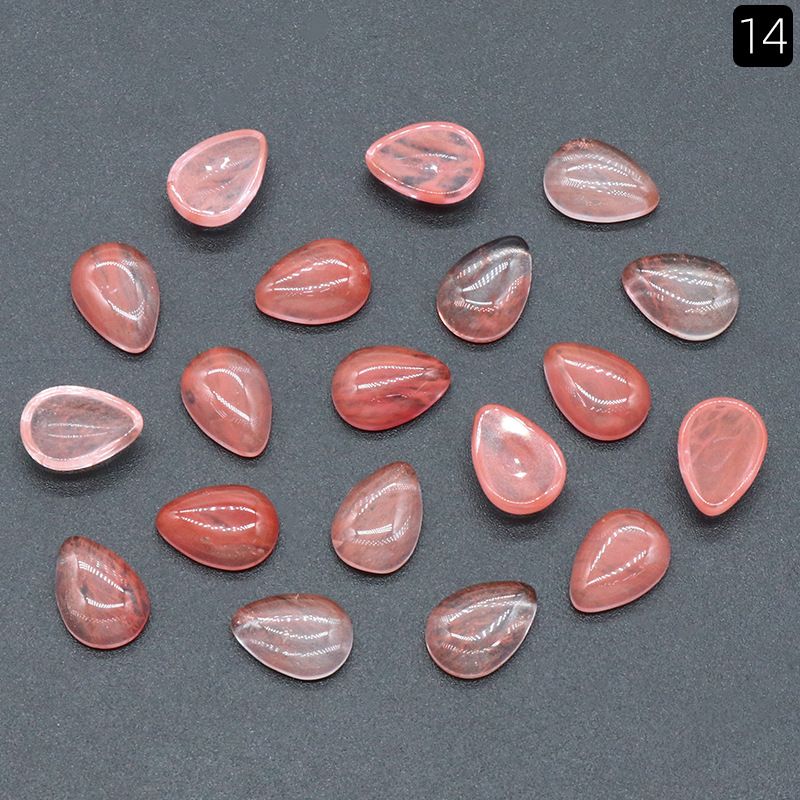 Superfície de anel de gota de água de 1476-10X14mm, cristal natural única superfície curva geométrica DIY jóias incrustadas com acessórios de pedra solta